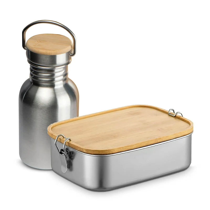 Stainless Steel Lunch Box & Bottle Set