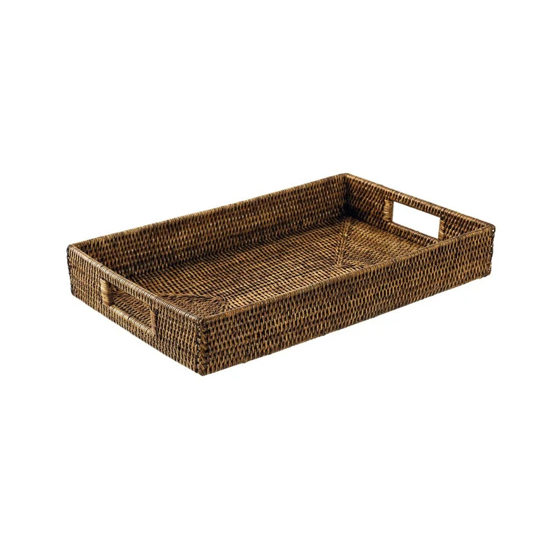 53.0x32.5 cm - Radici Vassoio Rettangolare In Rattan