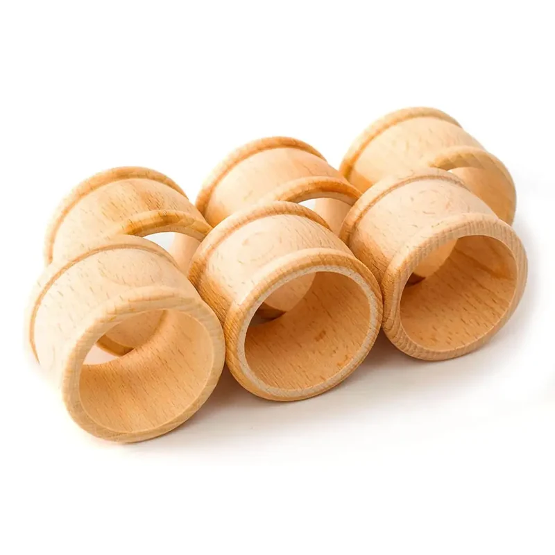 Beechwood Napkin Rings Set of 6