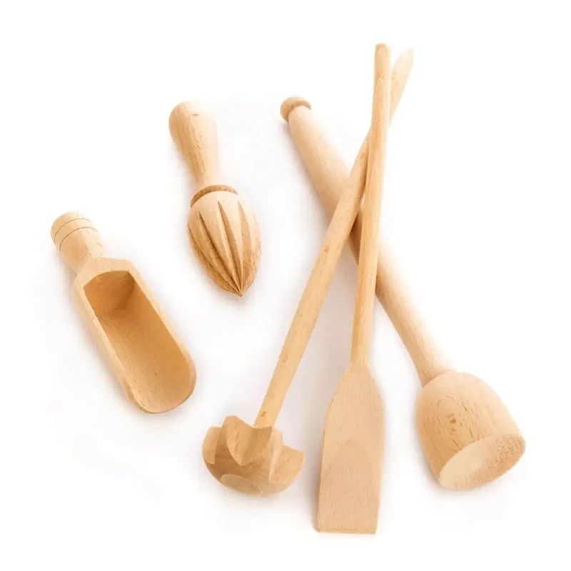 5-Piece Beechwood Kitchen Utensil Set
