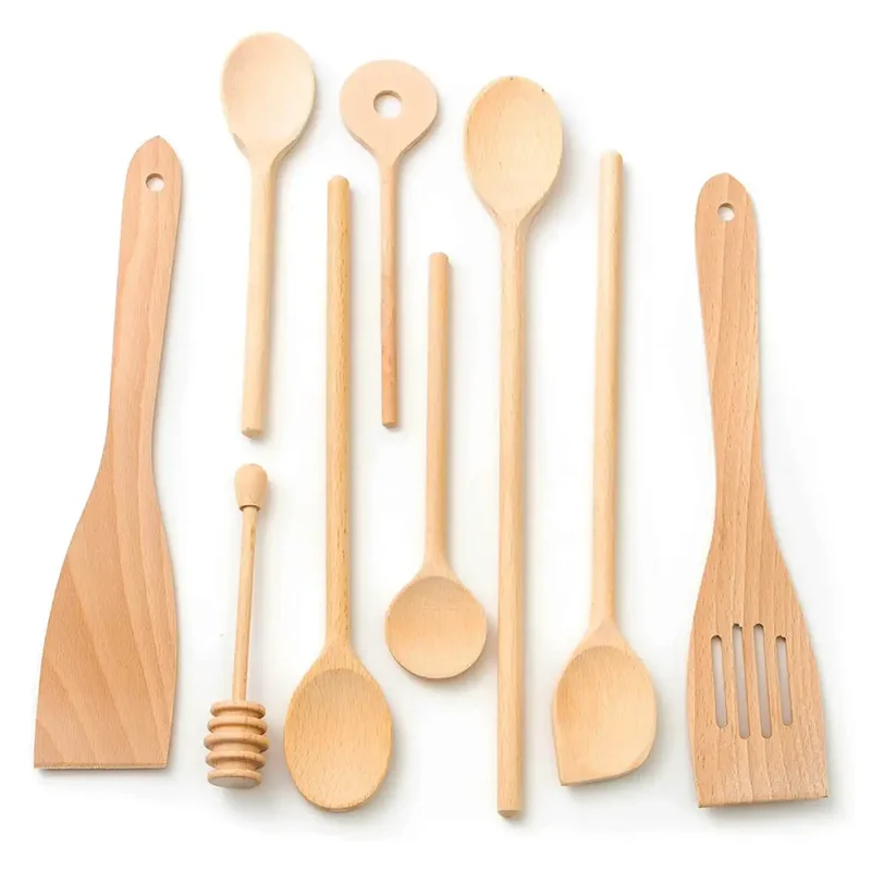 Beechwood Kitchen Utensil Set 9 Pieces