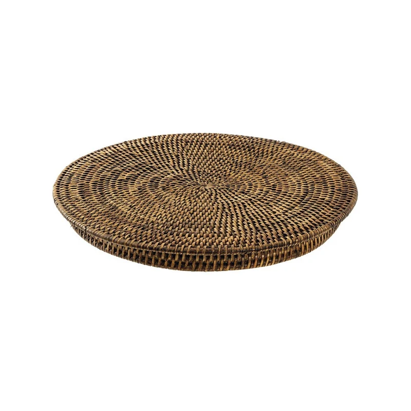 34 cm - Radici Alzata Piatto Torta In Rattan