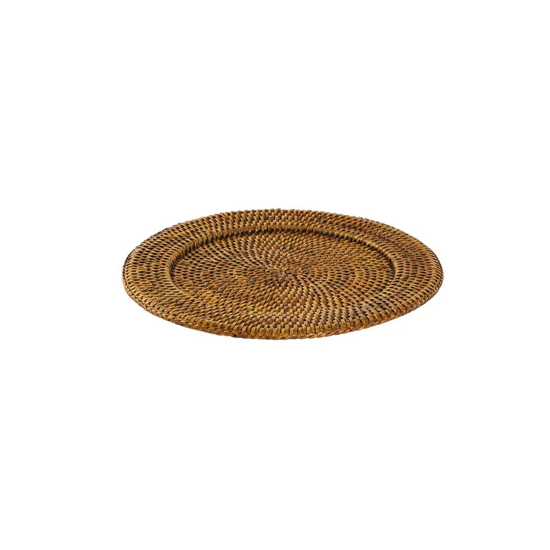 32 cm - Radici Piatto Presentazione Rotondo In Rattan