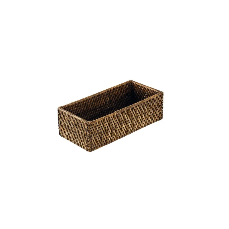 26.5x12.0 cm - Radici Contenitore Rettangolare In Rattan