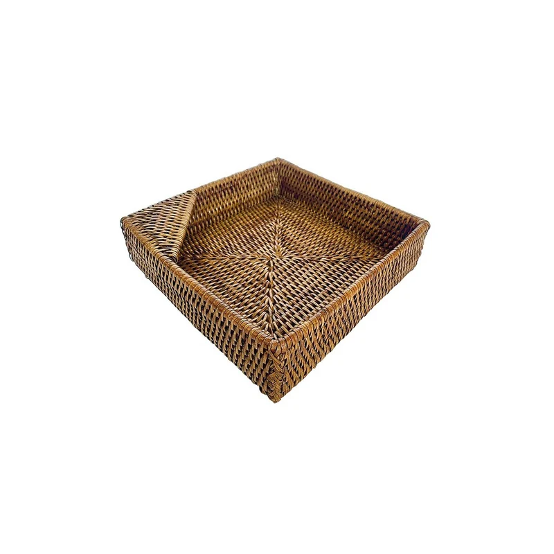 23.0x23.0 cm - Radici Porta Tovaglioli Quadrato In Rattan