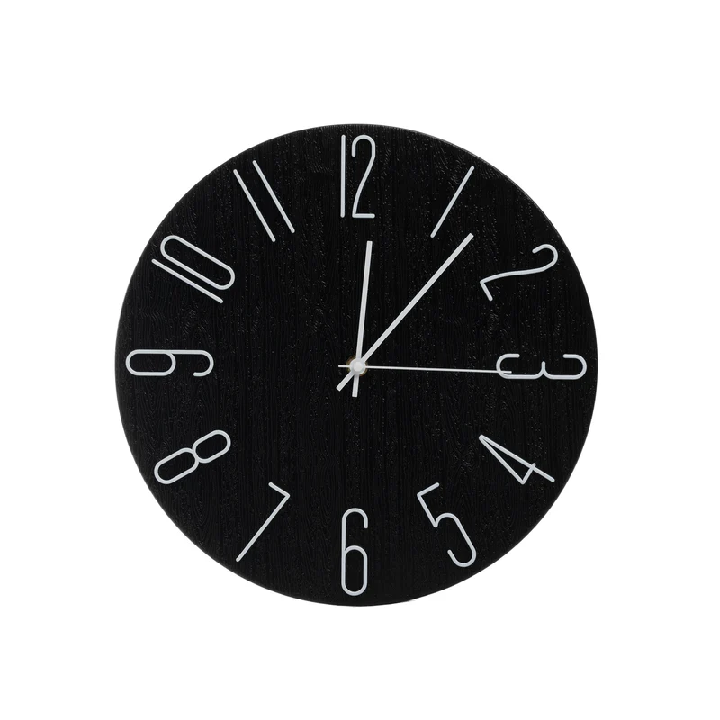 Orologio da Parete Nasvin 30 cm Effetto Legno Nero Il Gruppone