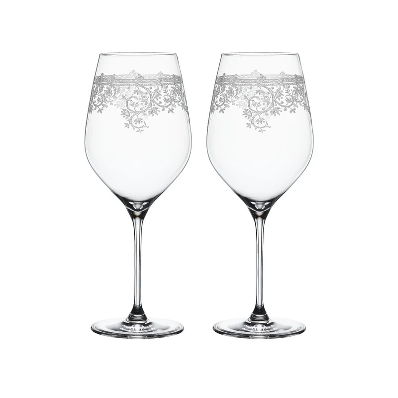 81 cl - Arabesque Calice Vino Rosso Bordeaux In Vetro Cristallino - Set 2 Pz