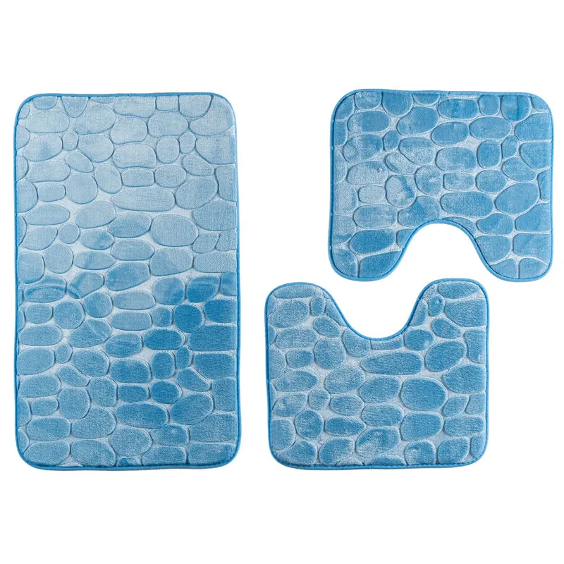 Set 3 Tappeti Bagno WC e Bidet Effetto Memory Morbidi Antiscivolo Moderno Il Gruppone