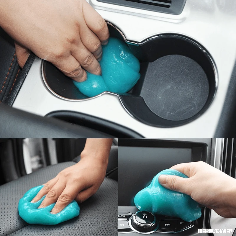 Čudesni ljepljivi gel za čišćenje - Bez napora briše prašinu iz unutrašnjosti automobila, ventilacijskih otvora i teško dostupnih mjesta, višekratno upotrebljiv i ekološki prihvatljiv, vrhunski alat za detaljno čišćenje automobila, sredstvo za čišćenje unutrašnjosti automobila | Ljepljivi gel za čišćenje