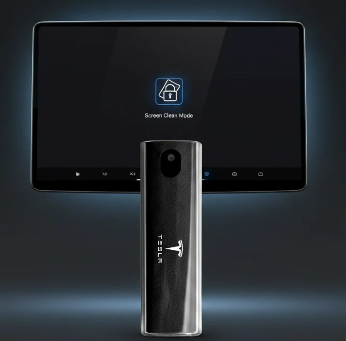 20 ml Crni sprej za čišćenje ekrana od mikrovlakana za uklanjanje prašine s Teslinim logotipom - Punjiv s vodom
