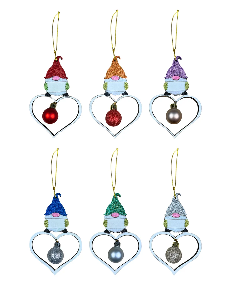 6 Pezzi Palline Di Natale Albero Con Gnomi Realizzati A Mano Decorazioni Natalizie Da Appendere Ciondoli Ornamenti