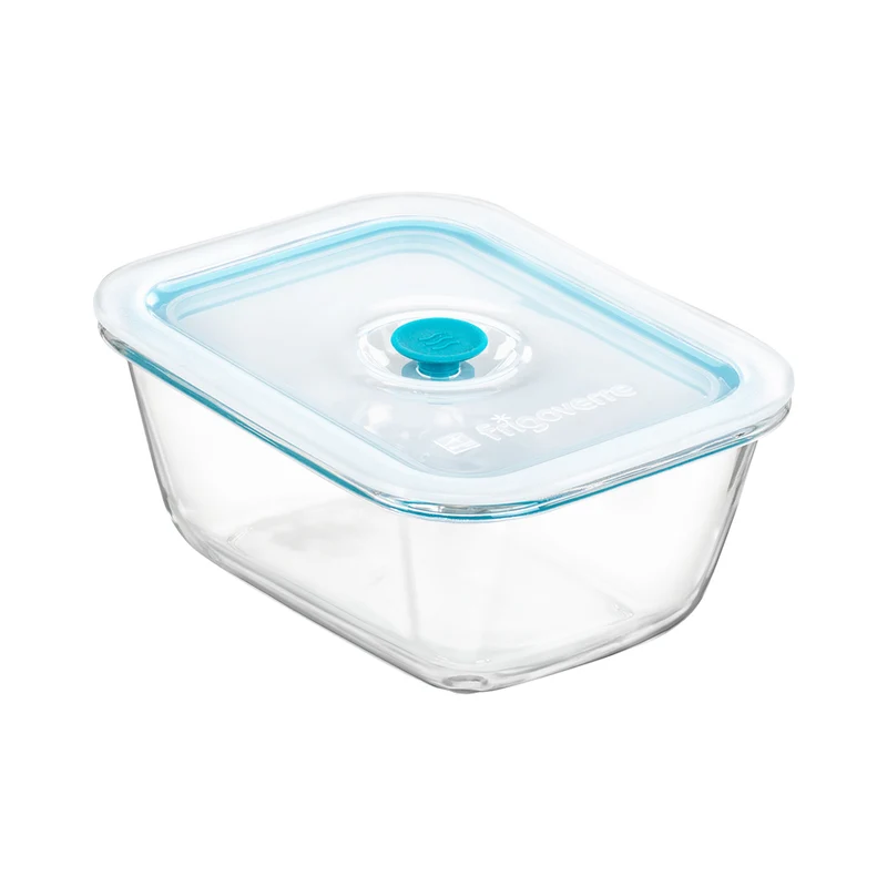 18x14 cm - Frigoverre Smart Contenitore Per Alimenti Rettangolare Con Valvola Salva Freschezza In Vetro