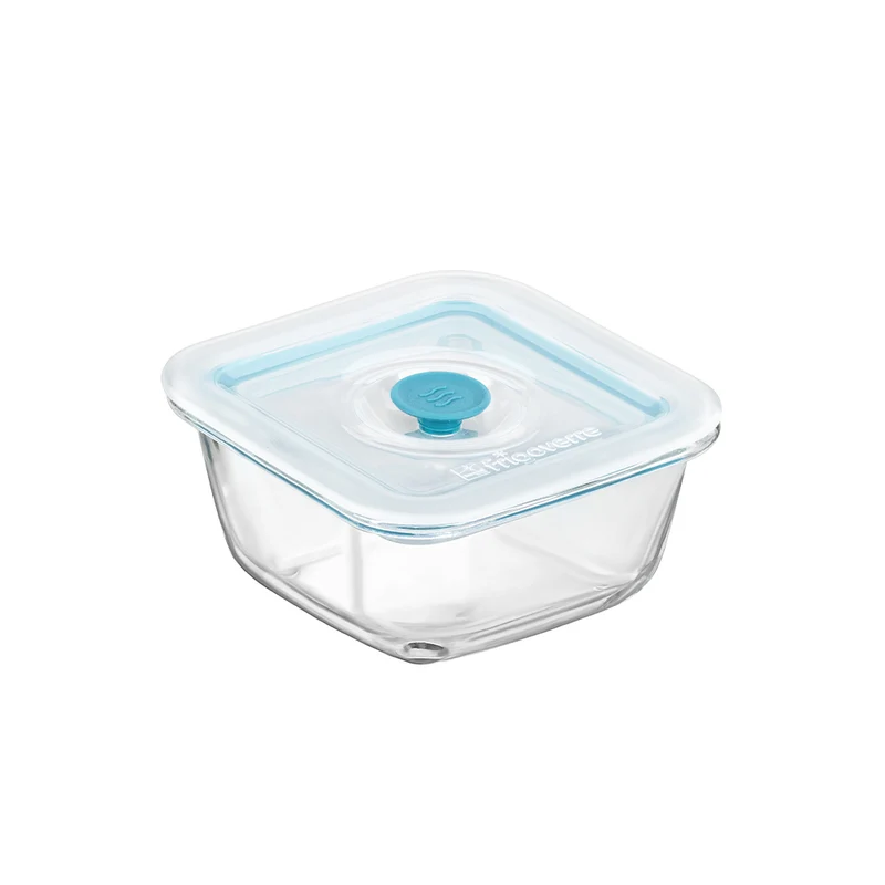 12x12 cm - Frigoverre Smart Contenitore Per Alimenti Quadrato Con Valvola Salva Freschezza In Vetro