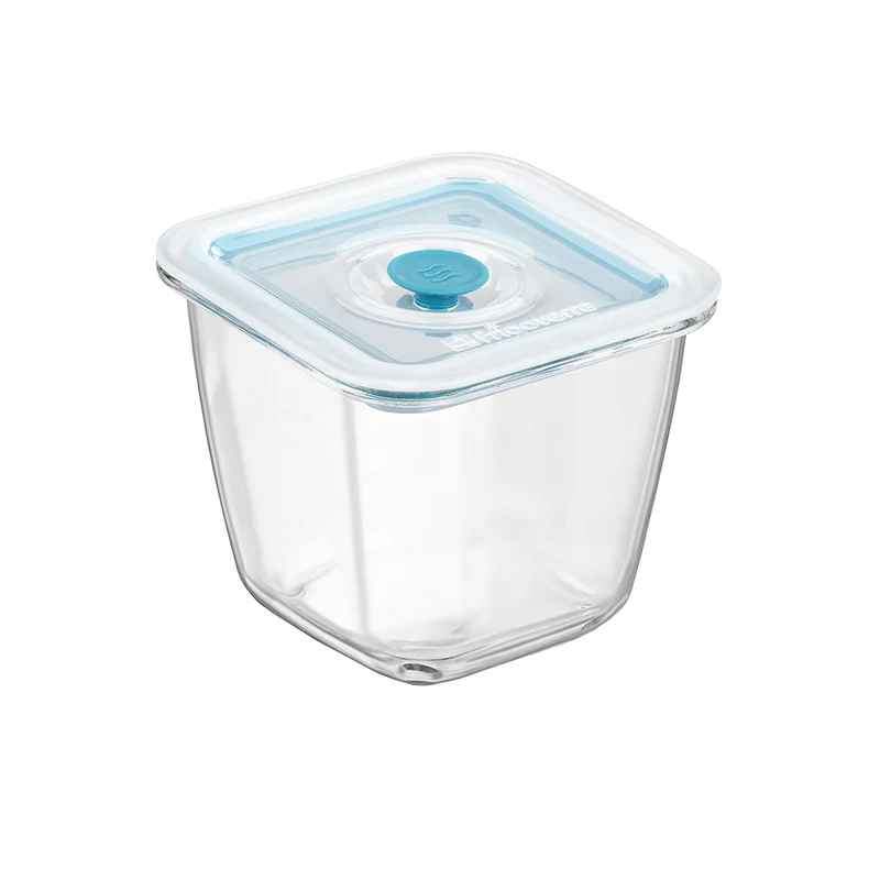 12x12 cm - Frigoverre Smart Contenitore Per Alimenti Quadrato Alto Con Valvola Salva Freschezza In Vetro