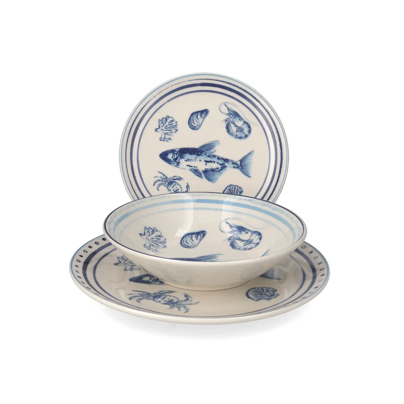 Adriatico Servizio Piatti In Stoneware - Set 18 Pz
