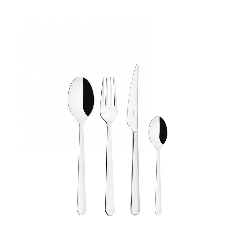 Ottagonale Servizio Posate In Acciaio Inox 18/10 - Set 24 Pz