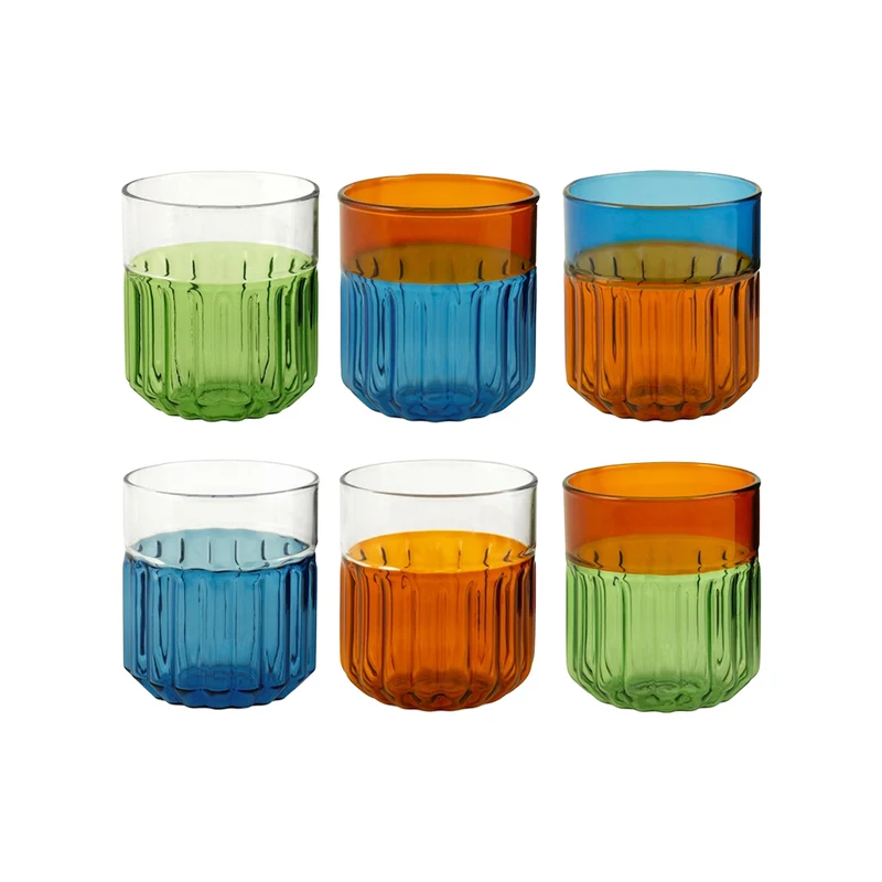 37 cl - Factory Bicchiere Acqua In Vetro Borosilicato - Set 6 Pz
