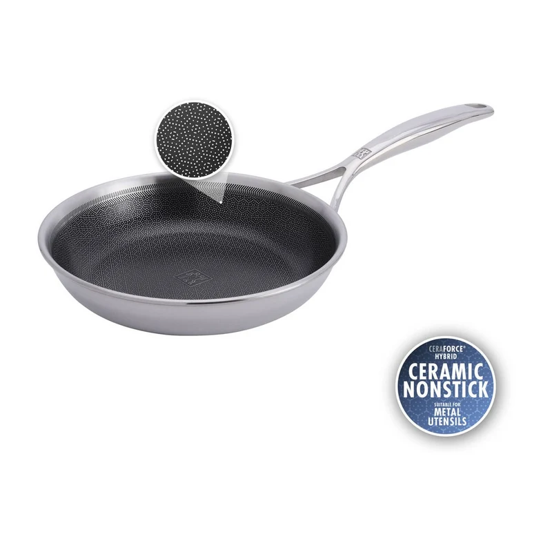 Peak Padella Bassa Antiaderente In Acciaio Inox Con Rivestimento Ceraforce Hycoat