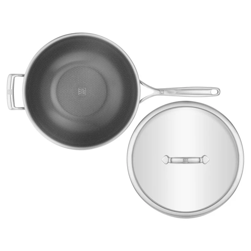 Peak Wok Antiaderente Con Coperchio In Acciaio Inox Con Rivestimento Ceraforce Hycoat