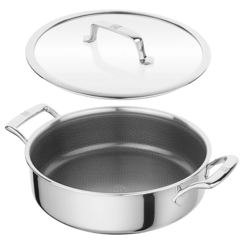 Peak Tegame Basso Antiaderente Con Coperchio In Acciaio Inox Con Rivestimento Ceraforce Hycoat