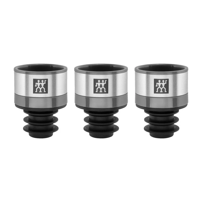 Fresh & Save Set Tappi Salva Vino In Acciaio Inox - Set 3 Pz