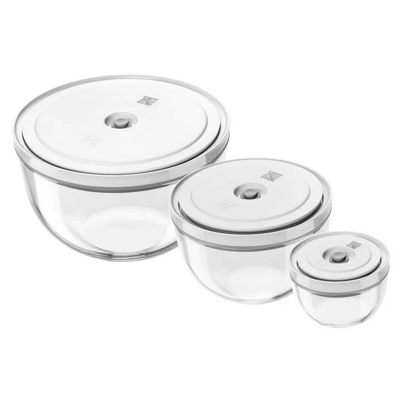 Fresh & Save Set Ciotole Con Coperchi per Sottovuoto In Vetro - Set 6 Pz