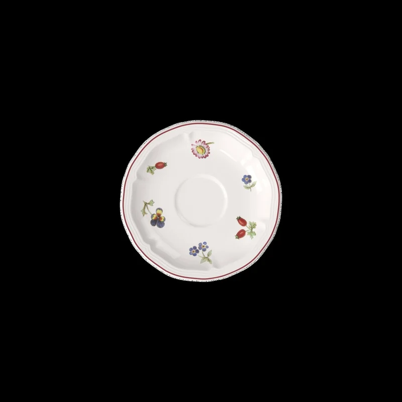 12.2 cm - Petite Fleur Piattino Tazzina Caffè In Porcellana Premium - Set 6 Pz