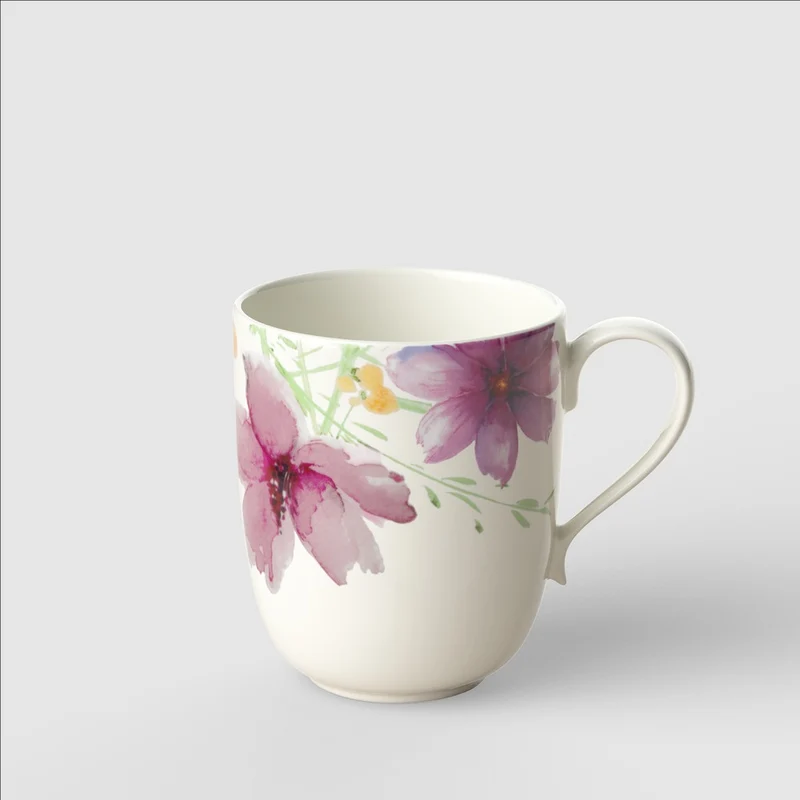 43 cl - Mariefleur Tea Tazza Mug In Porcellana Premium - Set 6 Pz