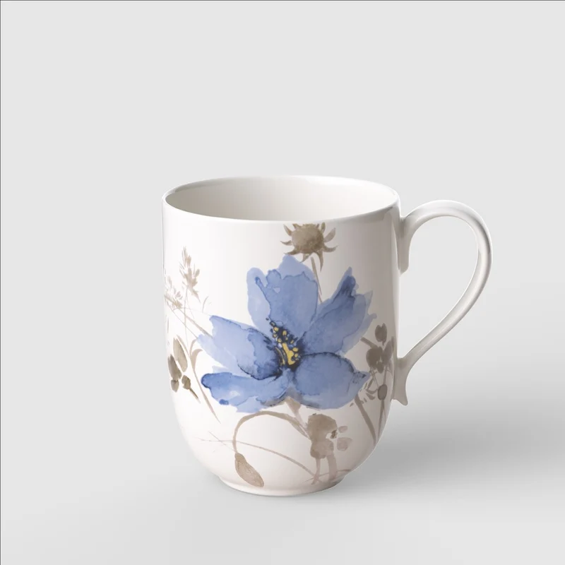 37 cl - Mariefleur Gris Basic Tazza Mug In Porcellana Premium - Set 6 Pz