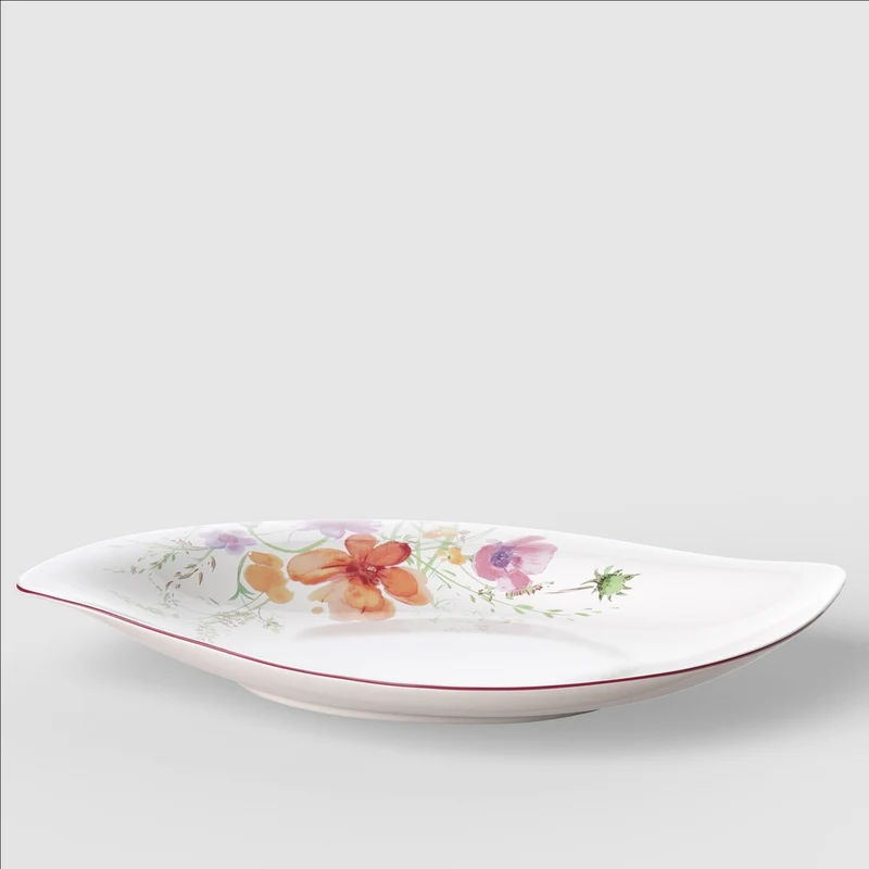 34x26 cm - Mariefleur Serve & Salad Piatto Portata In Porcellana Premium - Set 6 Pz