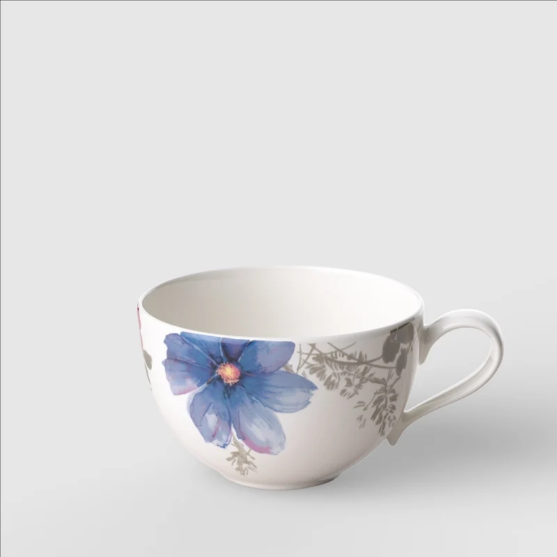 29 cl - Mariefleur Gris Basic Tazza Cappuccino In Porcellana Premium - Set 6 Pz