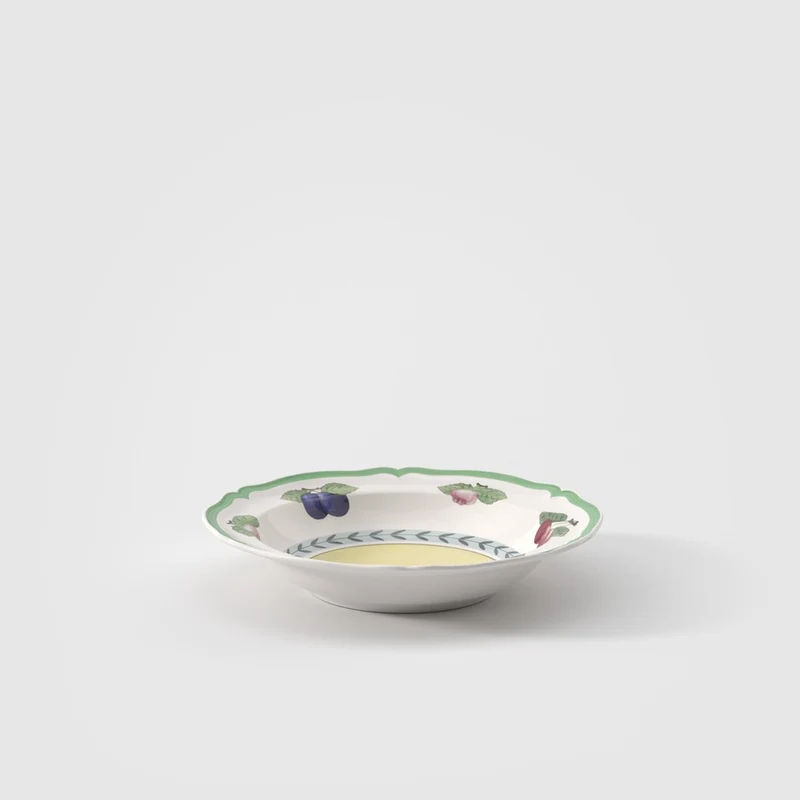 33 cl - French Garden Fleurence Piatto Fondo In Porcellana Premium - Set 6 Pz