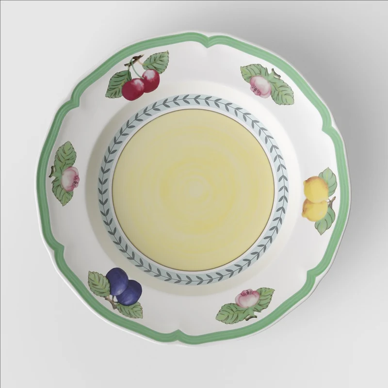 30 cl - French Garden Fleurence Piatto Fondo In Porcellana Premium - Set 6 Pz
