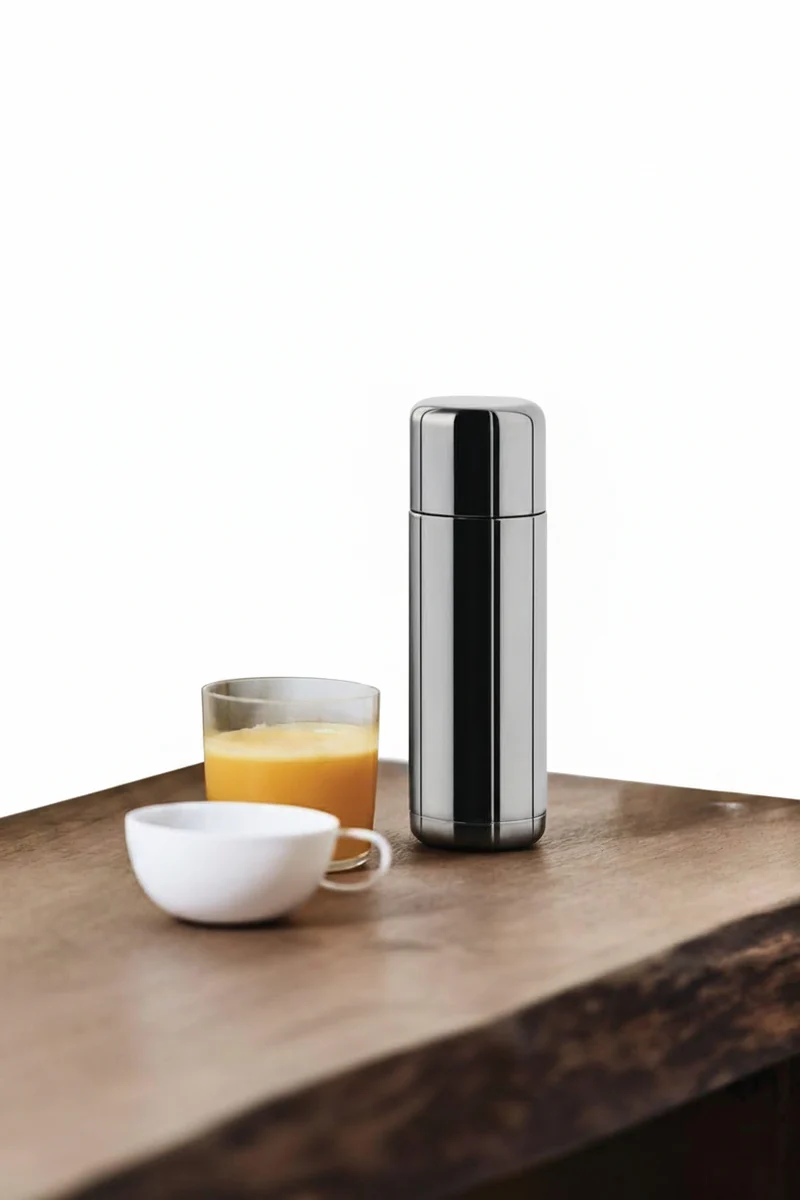 Alessi "Nomu" thermos a doppia parete di design in acciaio inox e resina termoplastica