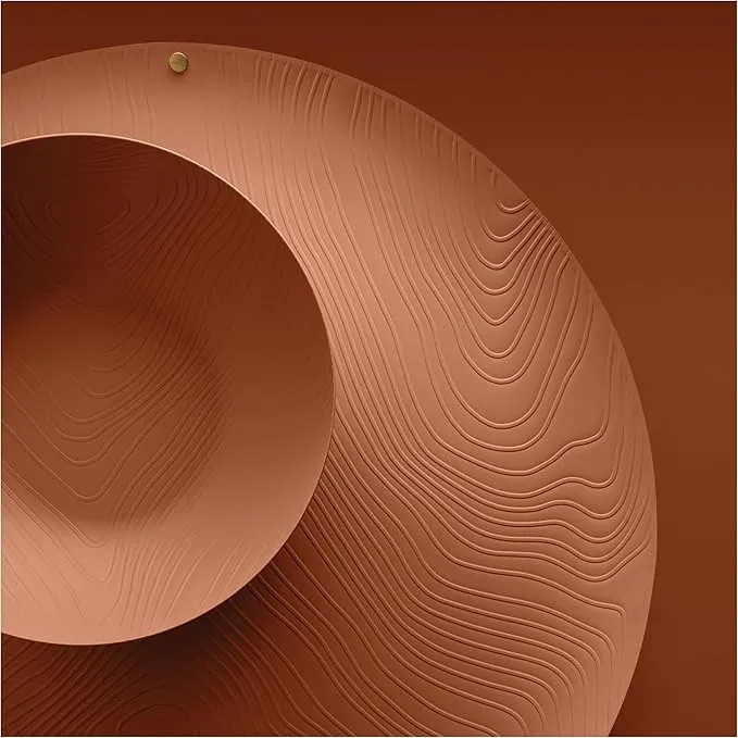 Alessi "Veneer", coppa da cucina multifunzione di design, in acciaio colorato con resina epossidica con decoro in rilievo, marrone