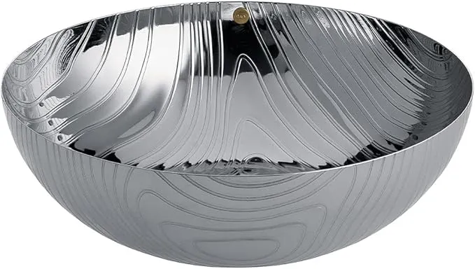 Alessi "Veneer", coppa da cucina multifunzione di design, in acciaio inossidabile 18/10 con decoro in rilievo