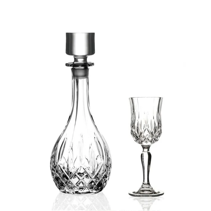 Opera Set Liquore Bottiglia Con Calici in Vetro - Set 7 Pezzi