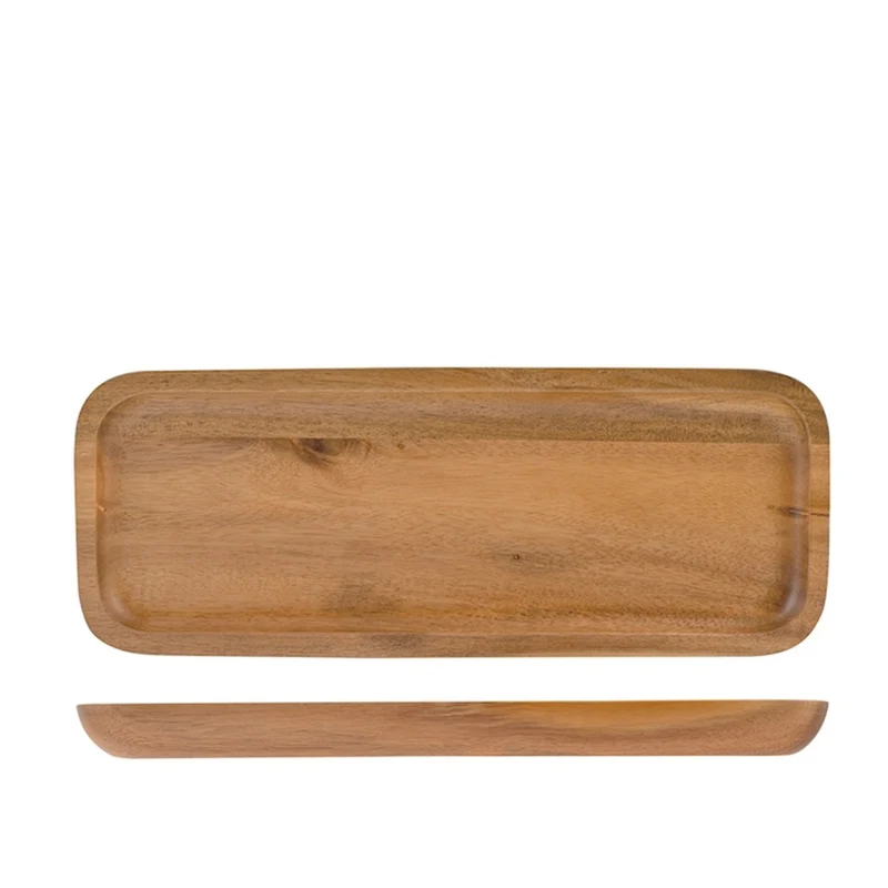 28x10.5 cm - Acacia Vassoio Rettangolare In Legno di Acacia