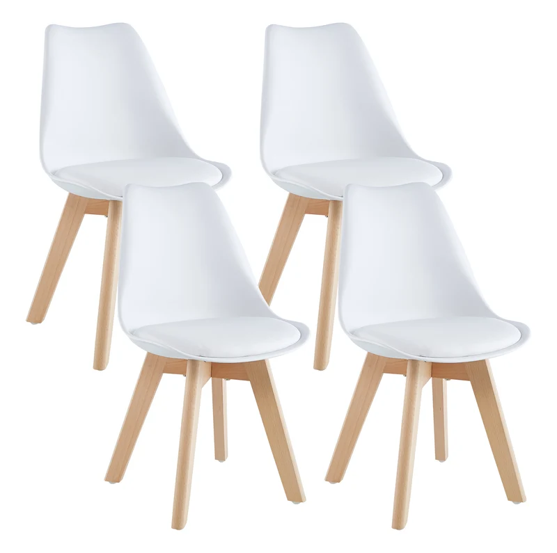 Set 4 Sedie Con Gambe In Legno Di Faggio Seduta In SimilPelle Il Gruppone