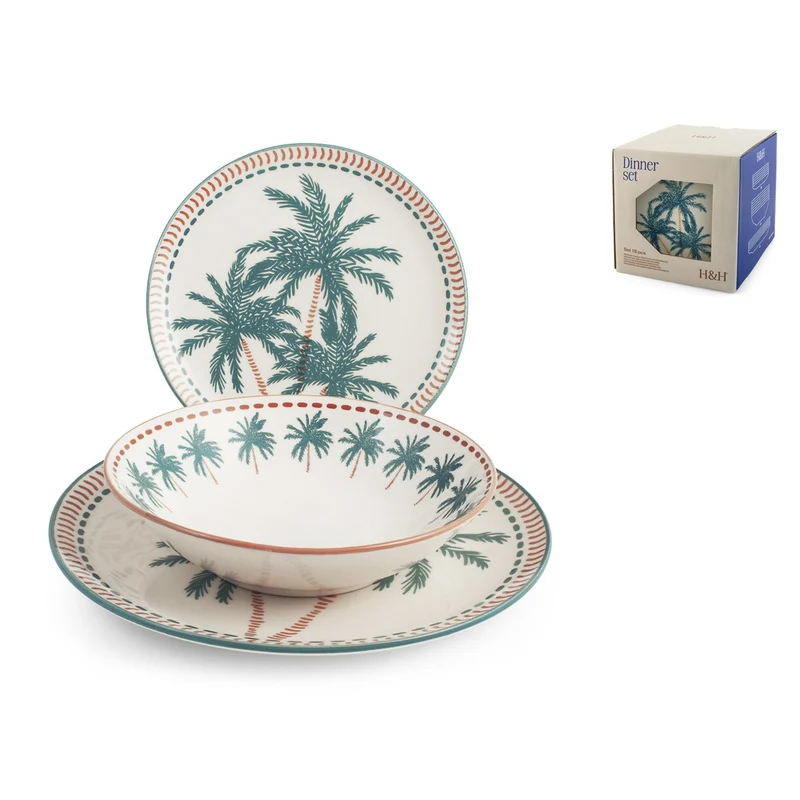 Haiti Servizio Piatti In Stoneware - Set 18 Pz