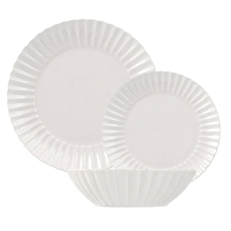 Lotus Servizio Piatti In Stoneware - Set 18 Pz