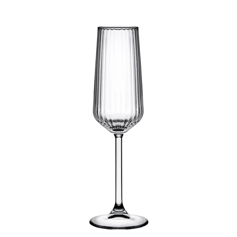 19.5 cl - Allegra Focus Calice Flute Effetto Ottico In Vetro - Set 6 Pz