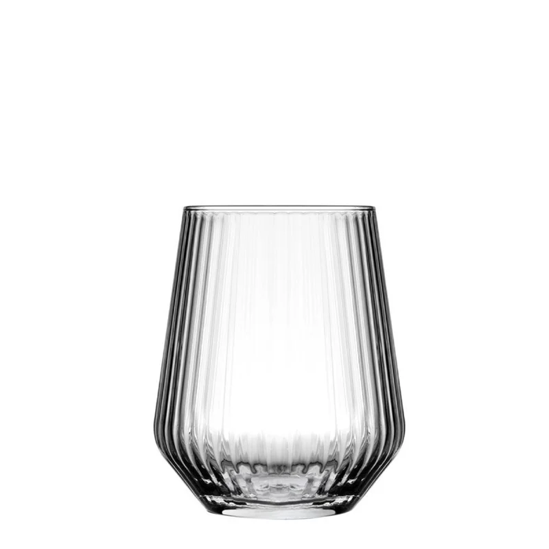 42.5 cl - Allegra Focus Bicchiere Acqua Effetto Ottico In Vetro - Set 6 Pz