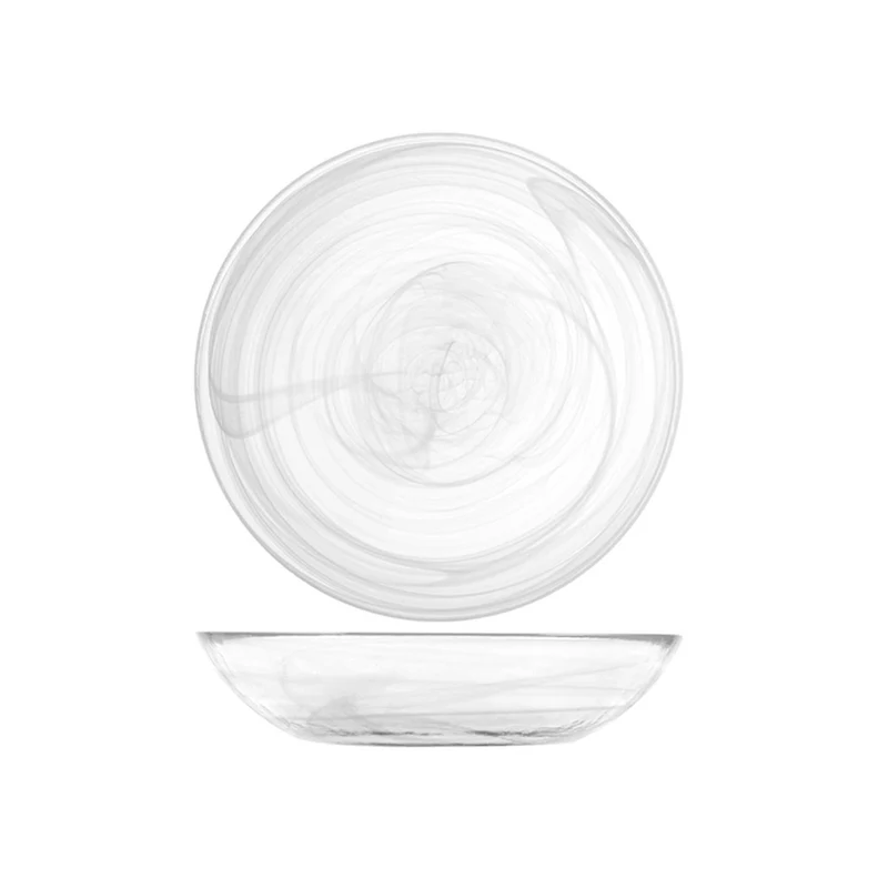 21 cm - Alabastro Piatto Fondo In Vetro - Set 6 Pz