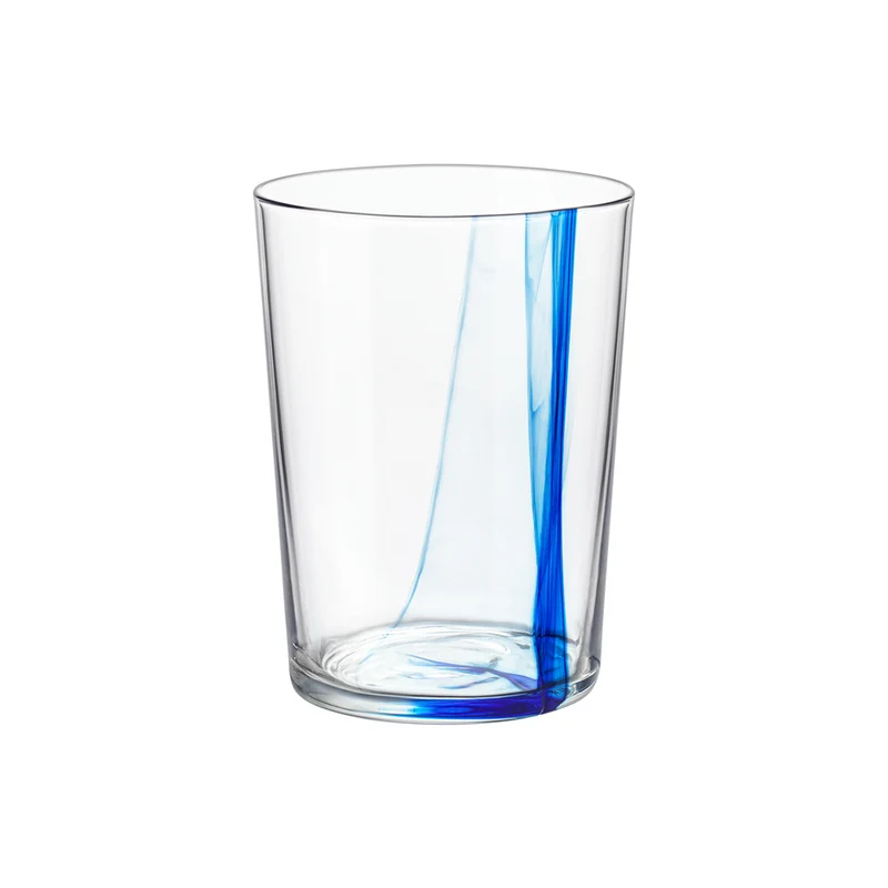 50 cl - Stria Blu Bicchiere Cocktail Long Drink In Vetro - Set 12 Pz