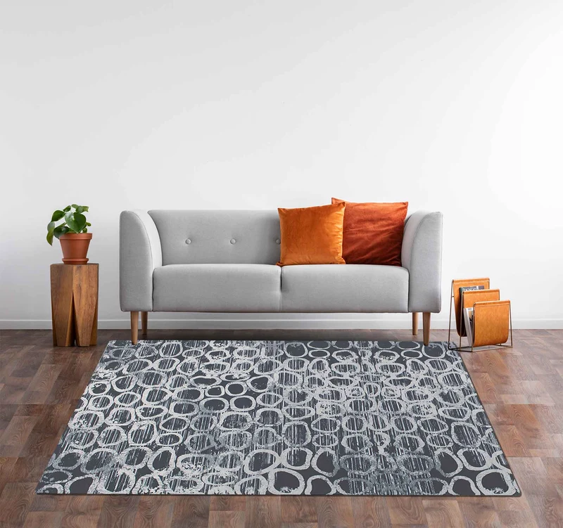 Tappeto Arredo Moderno in Ciniglia Antiscivolo Made in italy Esopo Antracite Il Gruppone