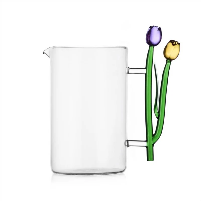 1.45 Litri - Botanica Tulipano Caraffa Acqua In Vetro Borosilicato