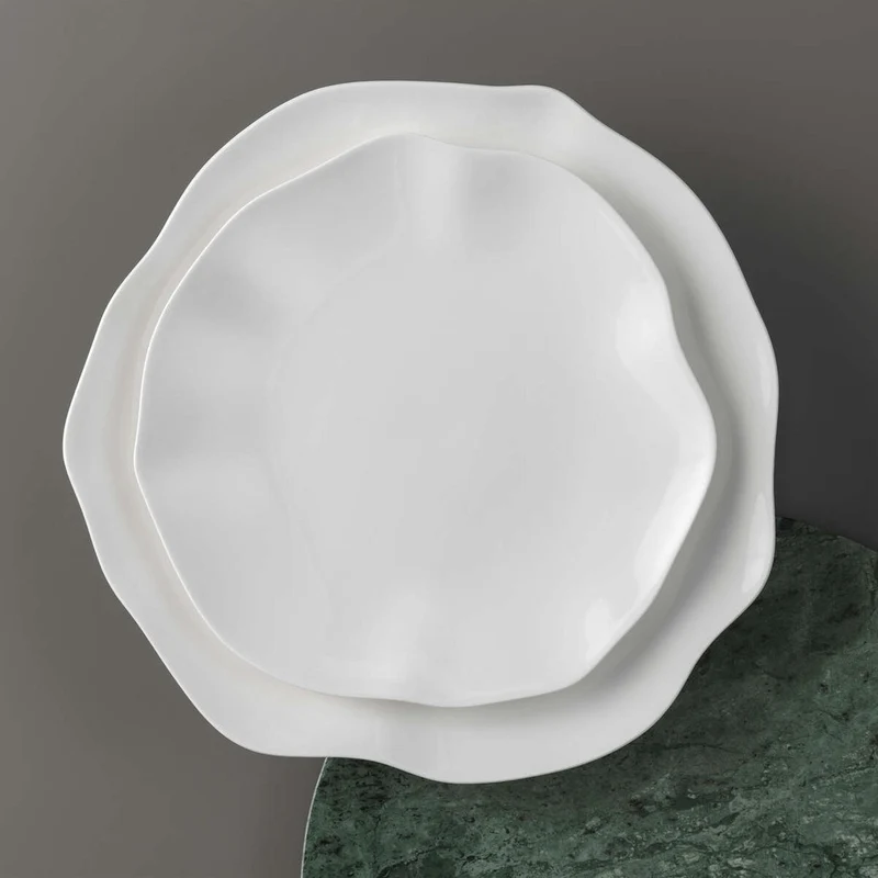 22 cm - Pura Piatto Dessert In Porcellana Premium - Set 6 Pz