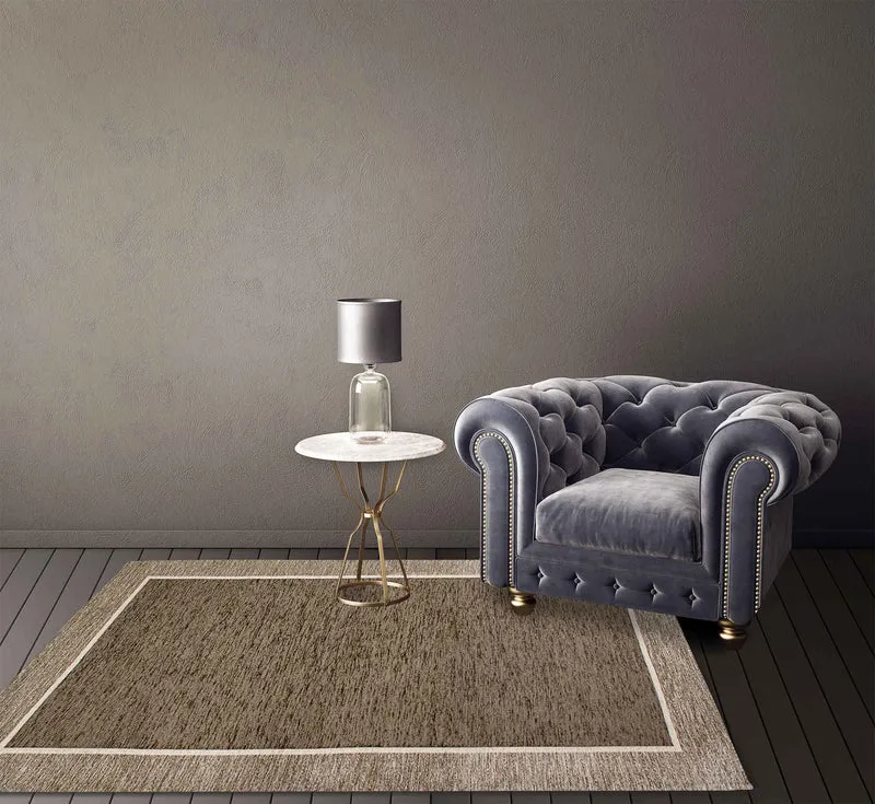 Tappeto Arredo Moderno Antiscivolo in Ciniglia Made in italy Cotone Roma GrigioScuro