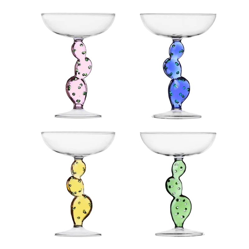 30 cl - Desert Plants Coppa Champagne In Vetro Borosilicato - Set 4 Pz